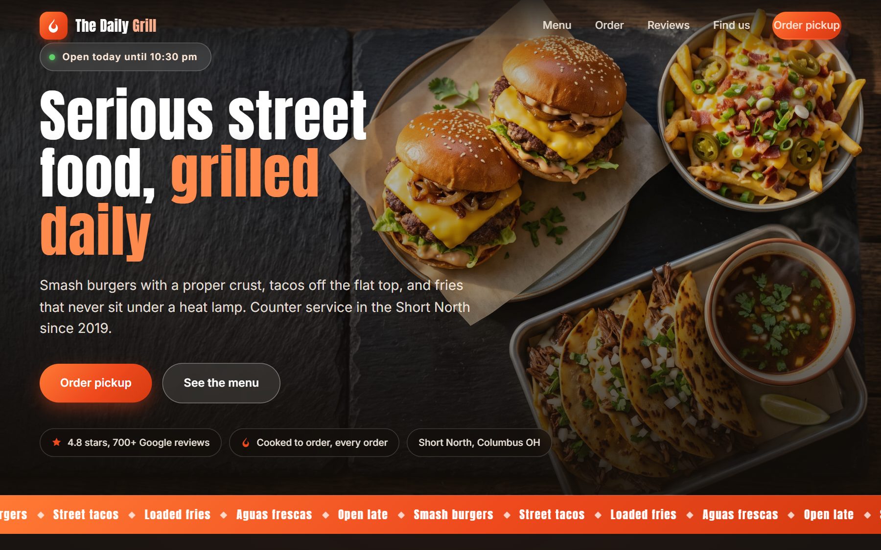 The Daily Grill demo website