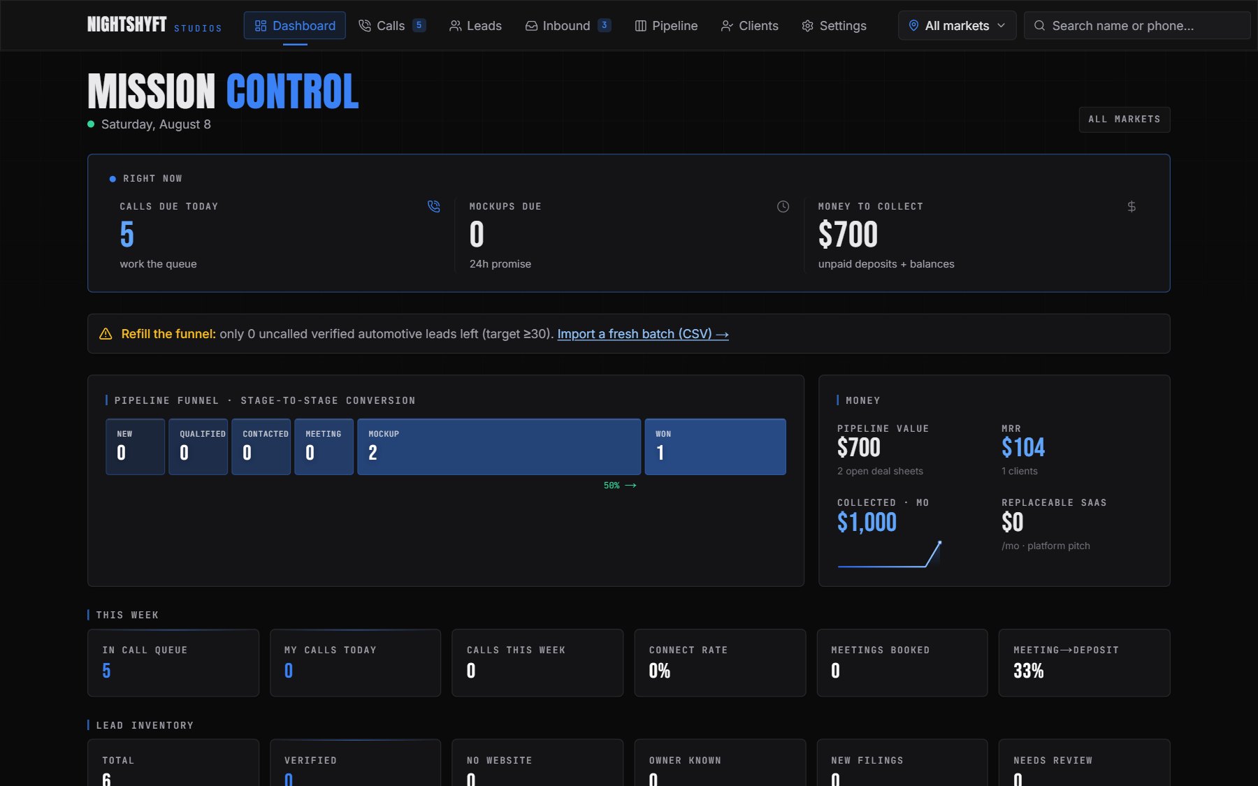 Lead Pipeline CRM product mockup