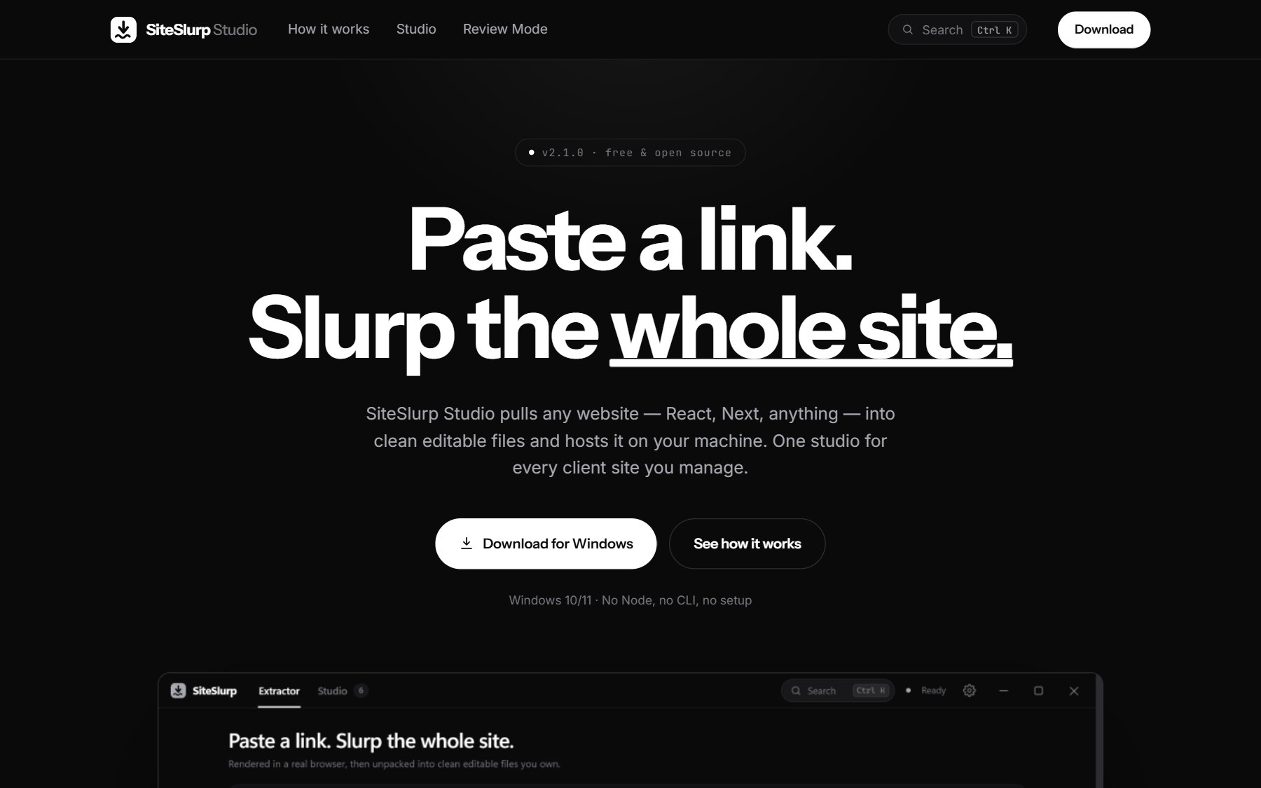 SiteSlurp Studio on the web